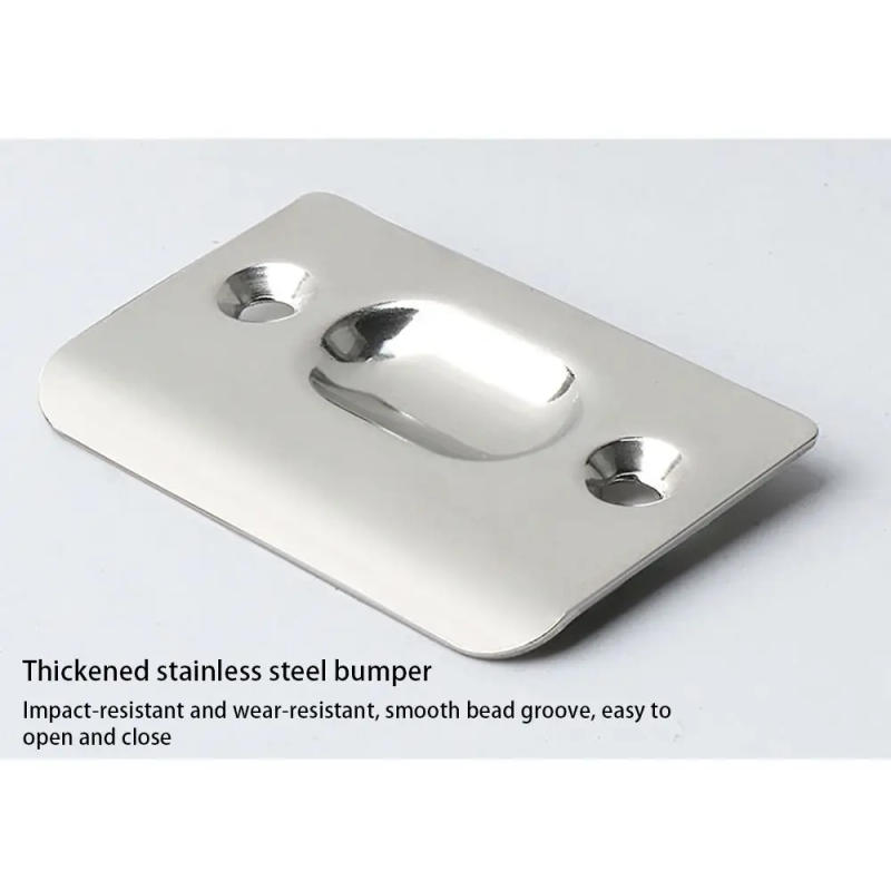 Description Picture 4 of item1Set Adjustable Roller Ball Door Spring Catch Lock Stainless Steel Brass Internal Latch Set Cabinet Gate Door Latch with Screws