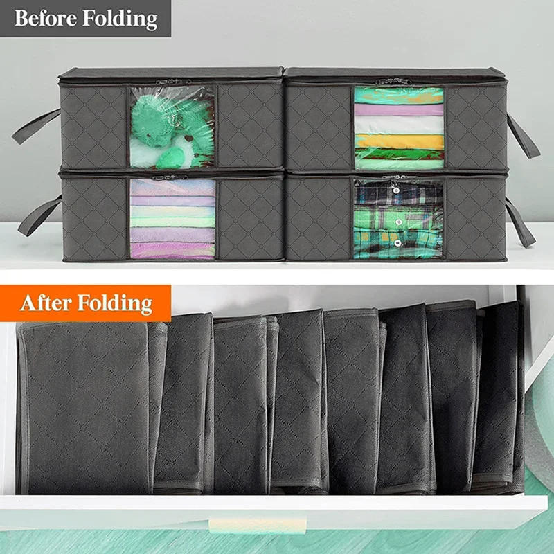 Description Picture 2 of itemLarge Capacity Clothes Storage Bag Foldable Blanket Storage Bags Storage Containers for Organizing Bedroom Closet Clothing
