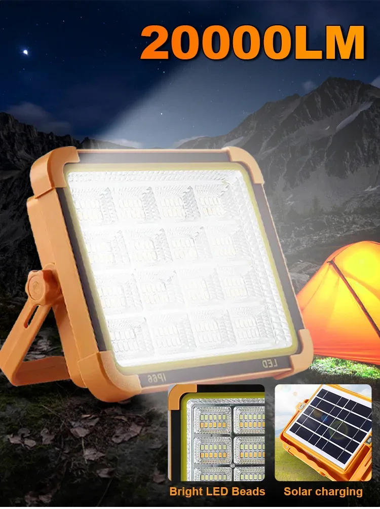 Description Picture 5 of itemSuper Bright Rechargeable Solar Flood Light 20000LM Outdoor Portable LED Reflector Spotlight Rechargeable Projector Floodlights