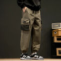 autumn slim casual pants men's trendy loose elastic workwear pants men's versatile leggings men's