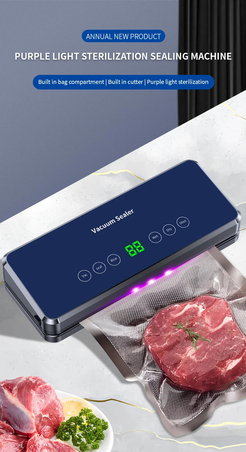 Description Picture 3 of itemElectric Vacuum Machine Desktop 30cm Sealing Built in Cutter Roll bag Kitchen Vegetables And Meat Package Seal Food Preservation