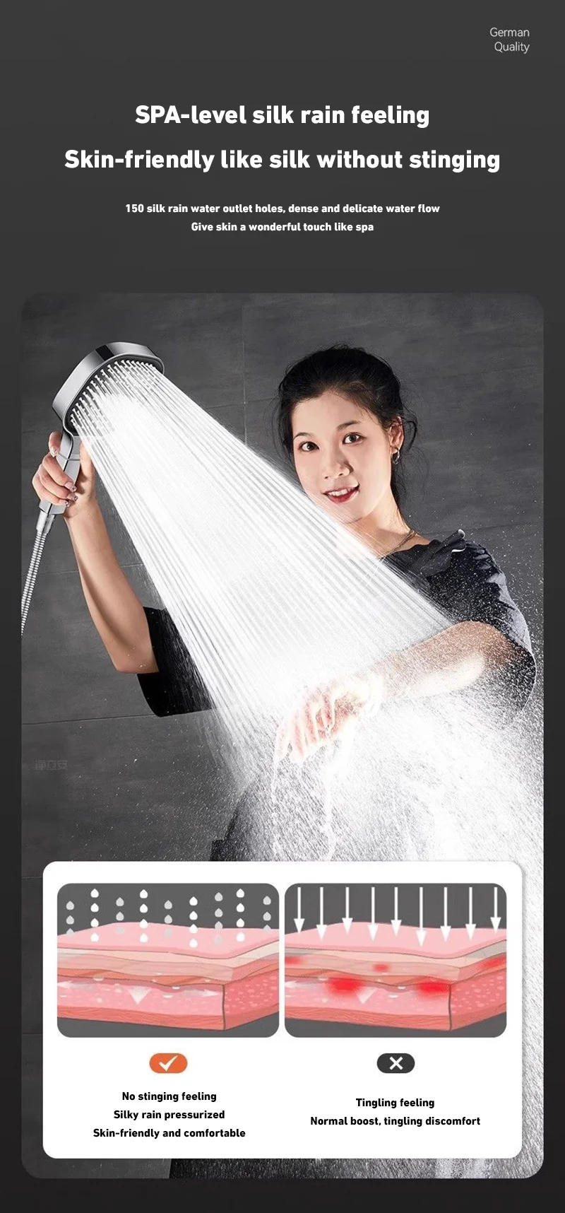 Description Picture 3 of item13cm Large Panel Nozzle 3 Modes Shower Shower Head High Pressure Water Massage Shower Head With Filter Element bathroom Sets