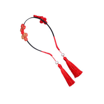 Chinese New Year Headband Creative Tassel Hair Adorable Hair Band for Girl Kid (Red)