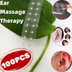100pcs Ear Care Seeds Acupuncture Auricular Disposable Ear Stickers Massage Therapy Needle Patch Auricular Auriculotherapy