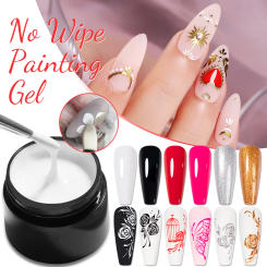 4 In 1 No Wipe Painting Gel Nail Polish Black White Color DIY Drawing Nail Art Gel Manicure Soak Off Semi Permanent Varnish