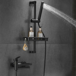 Nordic Brass Shower Faucets Bathroom Shower Head Light Luxury Hotel Bathroom Cold Hot Tub Switch Mixing Shower System Set