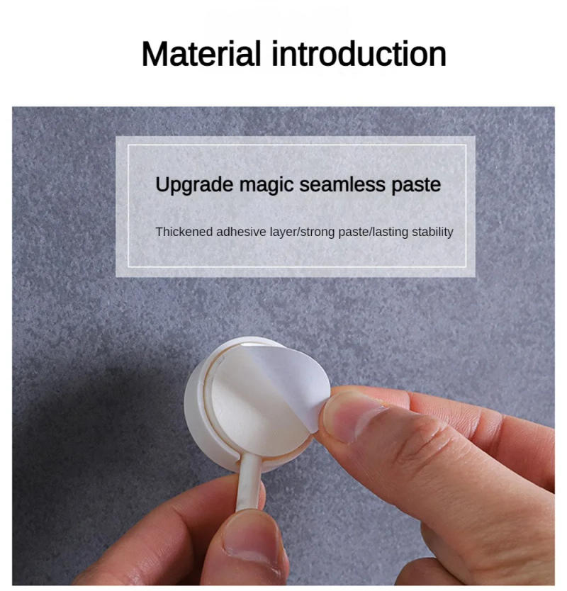 Description Picture 4 of item1/2/3PCS Self Adhesive Wall Hook Strong Without Drilling Coat Bag Bathroom Door Kitchen Towel Hanger Hooks Home Storage