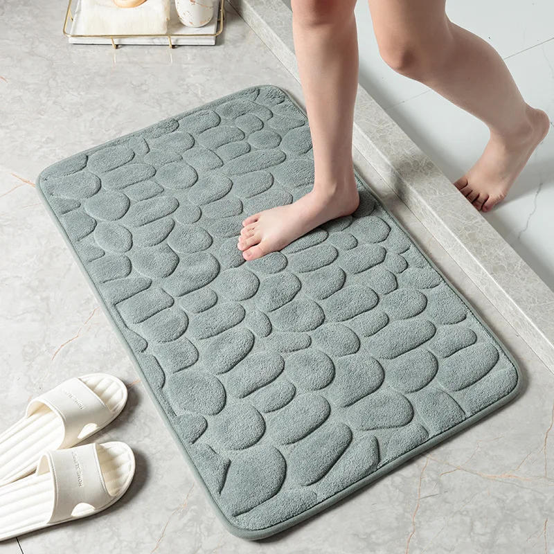 Description Picture 3 of itemCobblestone Embossed Bathroom Bath Mat Non-slip Carpets In Wash Basin Bathtub Side Floor Rug Shower Room Doormat Memory Foam Pad