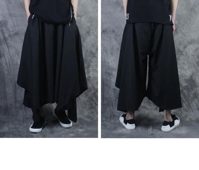 Description Picture 5 of itemIdopy Korean Men Pants Punk Gothic Party Skirt Black Stage Performance Steampunk Irregular Cosplay Victorian Trousers Streetwear