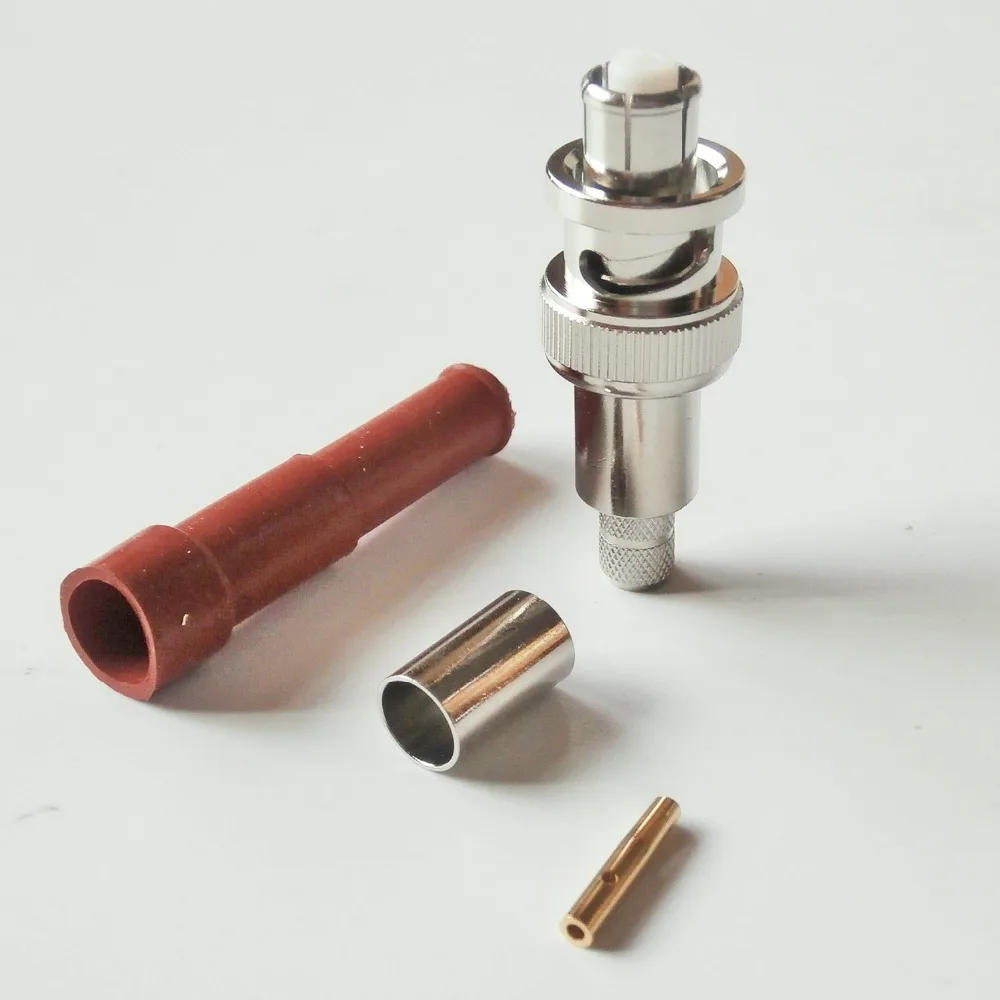 Description Picture 6 of item1 Pcs RF Coax Connector Socket RPBNC RP BNC Male High Voltage Power SHV 5000V 5KV Crimp for RG8X RG-8X LMR240 RG59 Cable Plug