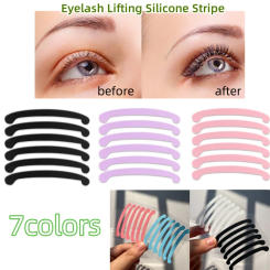 6pcs Silicone Eyelash Lifting Stripe Soft Reusable Lash Lift Curlers Pads DIY Eyelash Extension Eye Makeup Tools 7 Colors