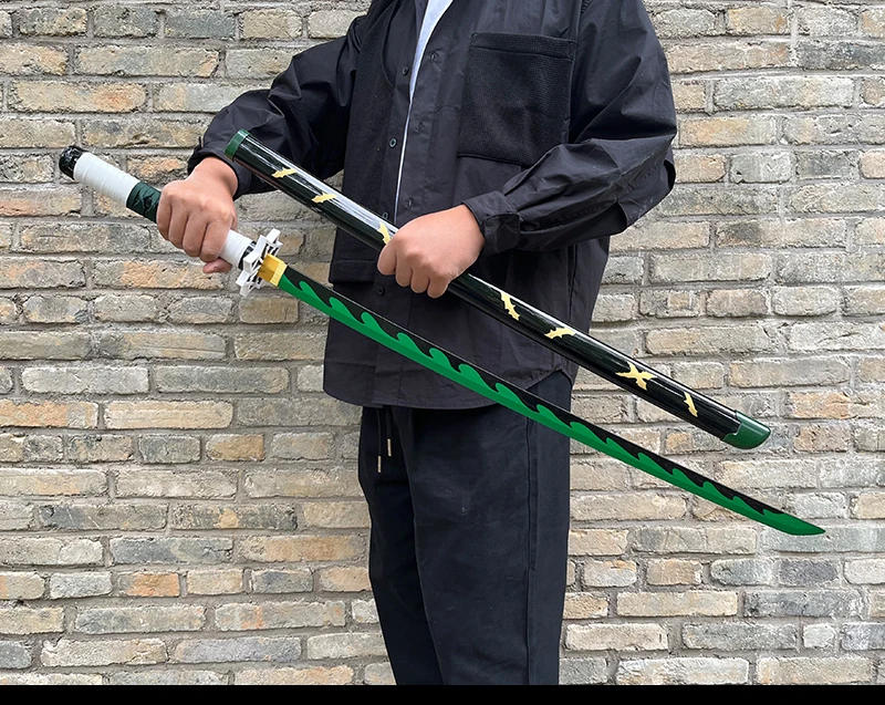 Description Picture 5 of item104cm Demon Slayer Katana Swords Tanjirou Zenitsu Katana Fake Sword Killer Devils Real Size Japanese Anime Cosplay Prop Toy Gift