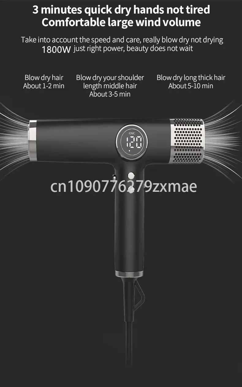 Description Picture 6 of itemLed Display 1875W Professional Hair Dryer High Speed 110000 RPM Brushless Motor for Fast Drying Low Noise Ionic Blow Dyer