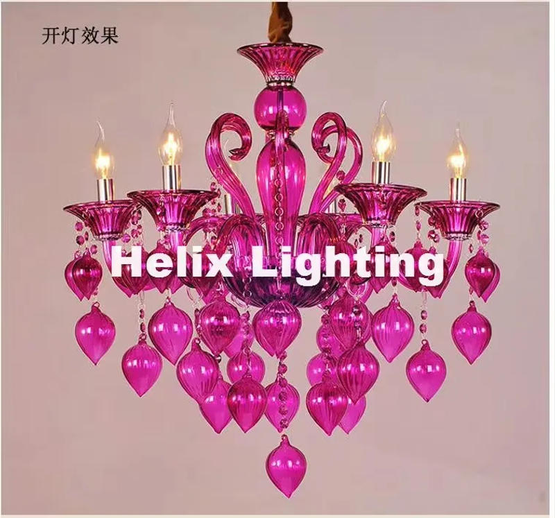 Description Picture 5 of itemModern Colorful Chandelier Lamps For Coffee Shop Wedding Bar Blue Purple Red Yellow Glass Ball Lamp Modern LED Chandelier
