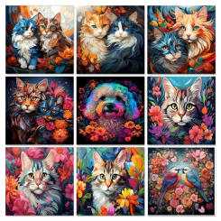 SDOYUNO 60x75cm Paint By Numbers For Adults Colorful Animals Canvas Painting Handpainted Kit Colour By Numbers For Wall Decor Un