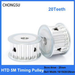 HTD 5M 20T Timing Pulley 20Teeth 5M-20T 11/16/21/27mm Width Toothed Belt Pulleys 4mm-20mm Bore Gear Pulley for CNC Machine
