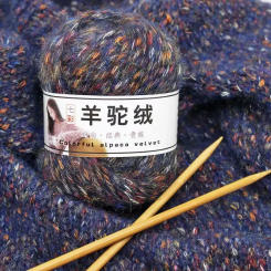 50g/ball Alpaca Warm Colorful Yarn Thick Yarn Knitted Colorful Needle Crochet Hand Knitted Yarn 20% Alpaca 10%Wool 130m/142yd