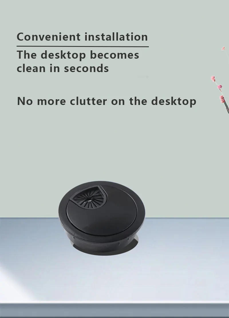 Description Picture 4 of itemZinc Alloy Wire Hole Cover Outlet Port Table Computer PC Desk Round Cable Grommet Line Holder 50mm/53mm/60mm/80mm