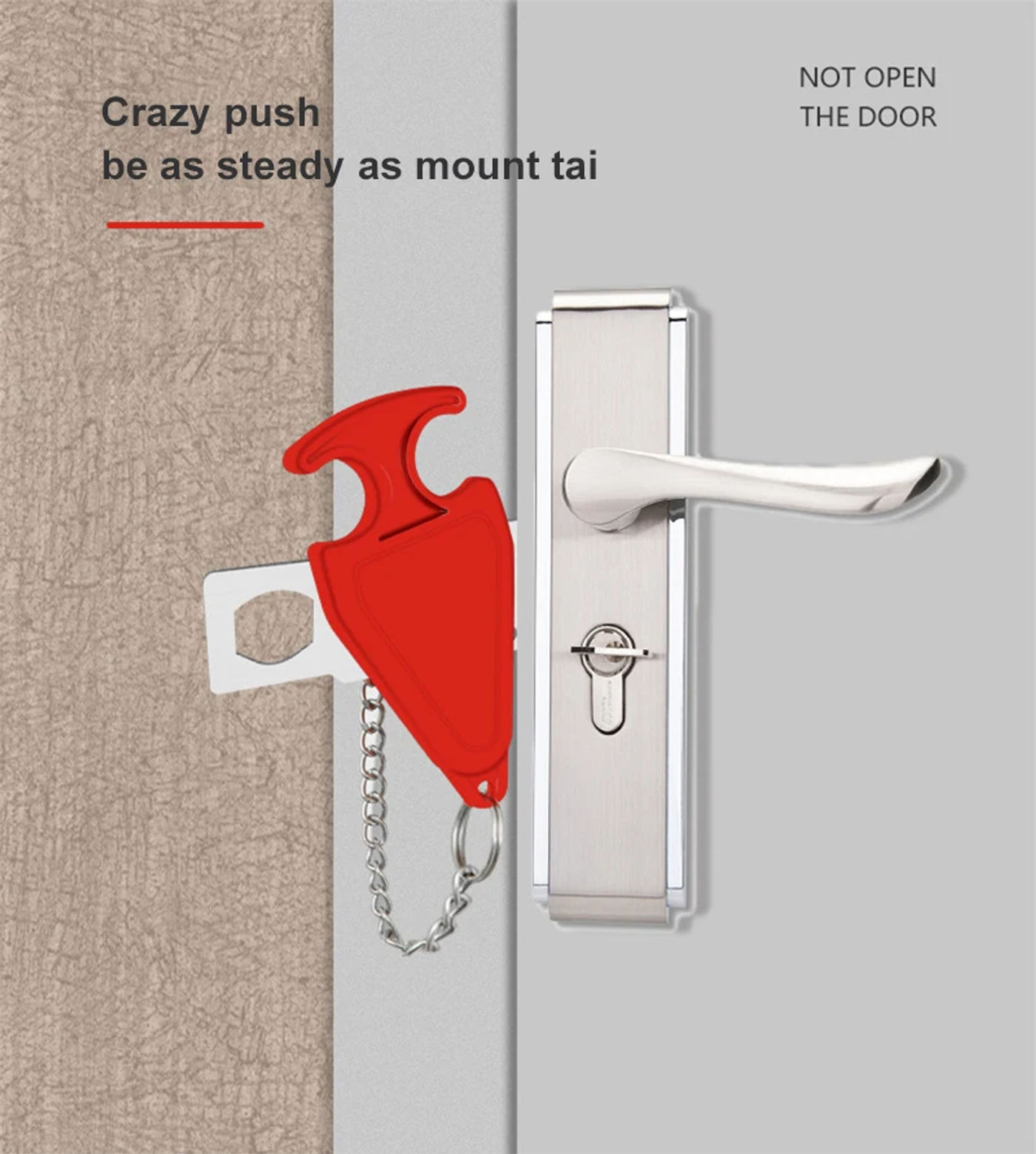 Description Picture 6 of itemSecurity Portable Door Lock Latch No Drill Manual Hotel Room Devices For Add Security Holes Removable For Travel Safety