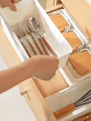 Description Picture 6 of itemExpandable Storage Drawer Organizers Kitchen Organizer with Expandable Compartments Sorting Drawer Sock Box