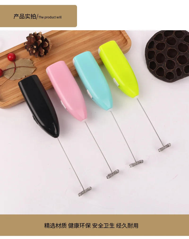 Description Picture 5 of item1PC Drinks Milk Coffee Frother Foamer Whisk Mixer Stirrer Egg Beater Electric Mini Handle Mixing Tools