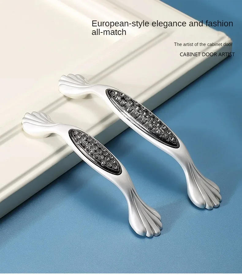 Description Picture 2 of itemHandles Drawer Cabinet Furniture Kitchen Handles for Cabinet Knob Door Drawer Furniture Kitchen Knob White and Silver Hardware