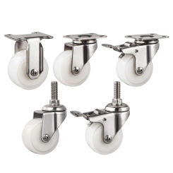 304 Stainless Steel Swivel Plate Caster 2 inch Industrial Caster for Furniture & Cart, Replacement Nylon Caster Wheel -1 Piece