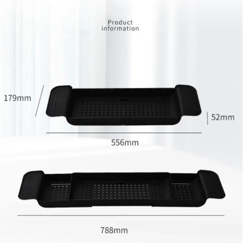 Description Picture 2 of itemMulti-Function Retractable Bathtub Storage Rack Bath Tray Shelf Tub Towel Storage Shelf Kitchen Sink Drain Holder