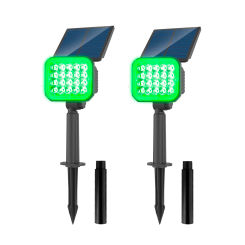 2PCS Solar Garden Light Outdoor IP65 Waterproof Landscape Lawn Spotlight Decoration 49LEDS Green Wall Lamp for Pathway