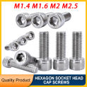 304 Stainless Steel Hexagon socket head cap screw LeftHanded Opposite Reverse Thread Cup Allen Hex Socket Bolt M1.4 M1.6 M2 M2.5