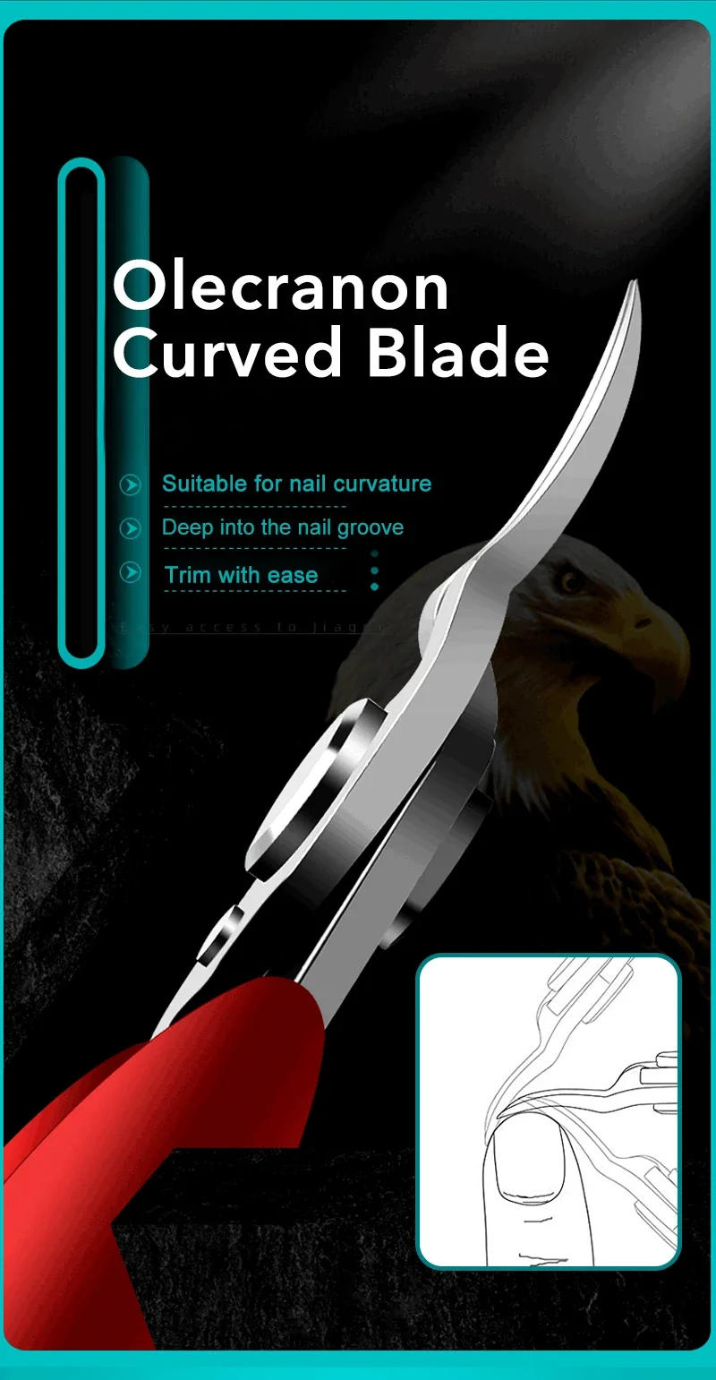 Description Picture 6 of item1Pcs Professional Toe Nail Clippers Manicure Pedicure Cutters Nippers Podiatry Claw Cutter Cuticle Scissors Cut Toenails Tools