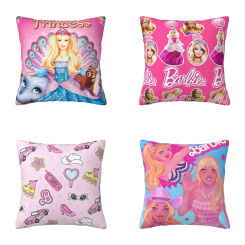 Barbie Kawaii Pillow Case Cushion Cover Square Printed Pillow Cover Morden Pillowcases For Chair Sofa Home Decoration