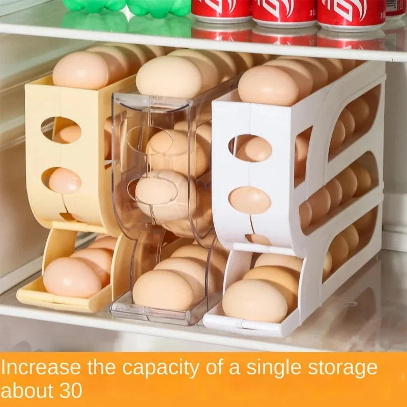 Description Picture 6 of itemSlide Egg Storage Box Refrigerator Side Door Egg Tray Refrigerator Side Large Capacity Space Saving For Kitchen Egg Storage Box