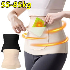 Women Warm Waist Support with Pocket Velvet Belly Trainer Body Shaper Cincher Elastic Abdomen Protecter Waistband