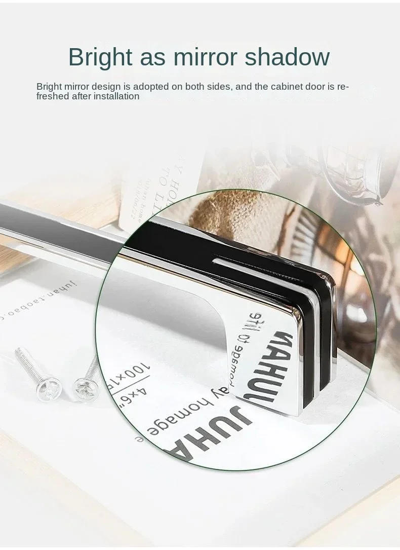 Description Picture 5 of itemScrew Spacing, Polished Chrome Cabinet Handles,Long Size Drawer Pulls Modern Cabinet Hardware Cabinet Knob Black Silver