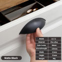 MARUAT 10 Pack Drawer Bin Cup Pulls Dresser Pulls for Cabinets Matte Black Furniture Handles Kitchen Hardware for Wardrobe Door