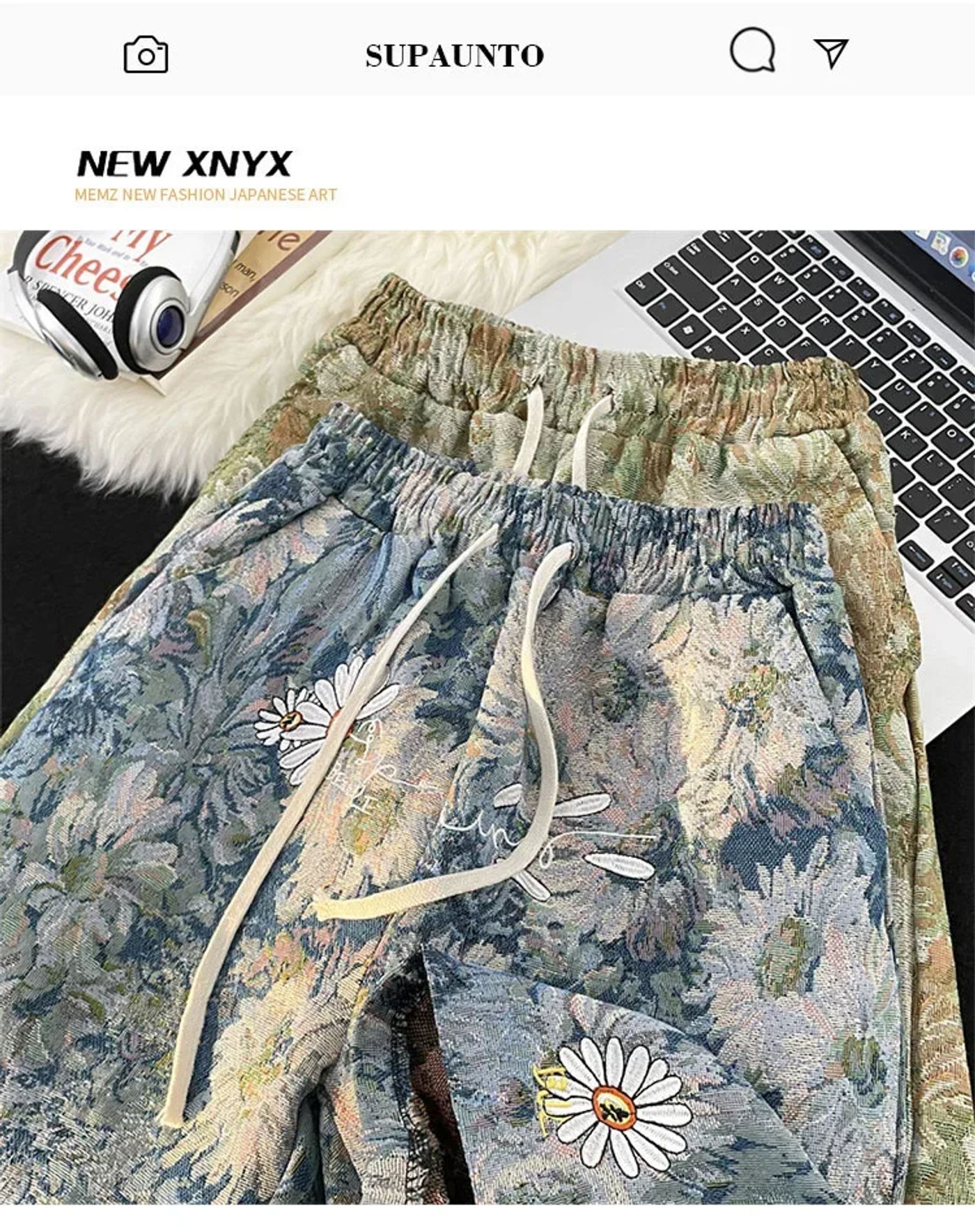 Description Picture 2 of itemHong Kong Style Casual Shorts Men's Summer Loose-fit Unique Versatile Straight-leg Five-point Trendy Student Shorts