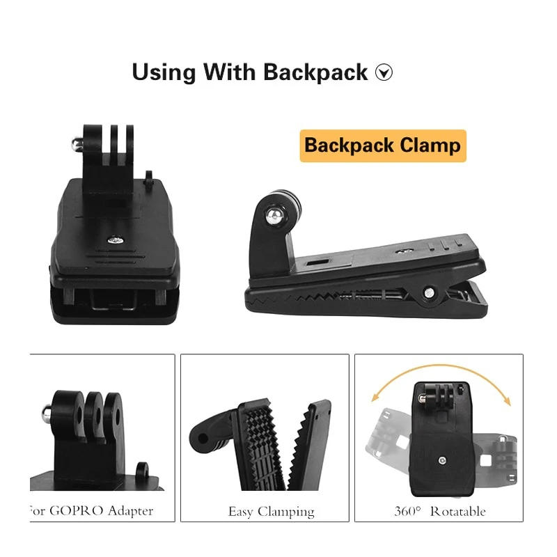 Description Picture 5 of item4 in1 Backpack clip fixed bracket with J-shaped base frame screw for DJI osmo Pocke/ Pocket 2 camera gimbal camera accessories