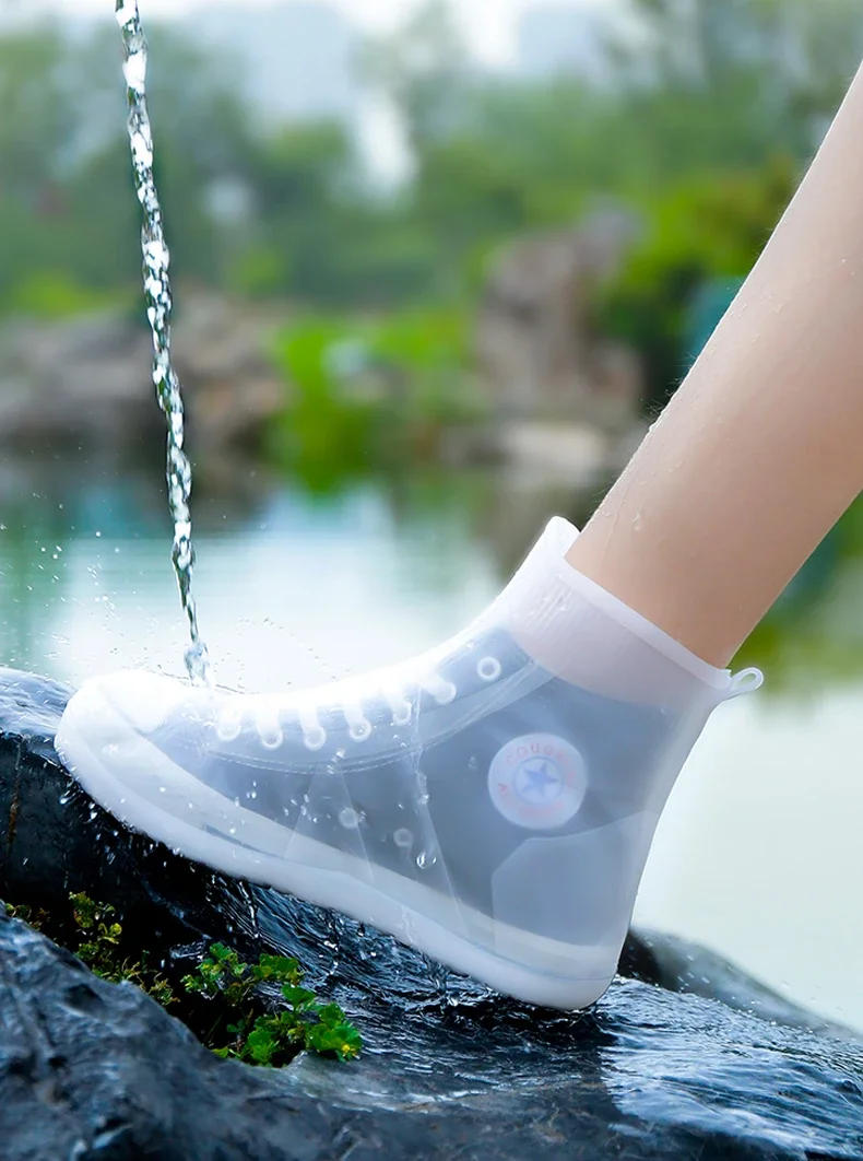 Description Picture 5 of itemWaterproof Silicone Shoe Cover High Top Rain Boots Cover Non-slip Shoes Protector Outdoor Reusable Thickened Footwear Children