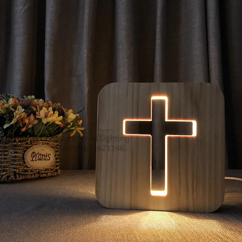 Description Picture 3 of itemUSB 3D glow Wood jesu cross christiana Gift For Church Souvenirs christian religious catholicism orthodox Christian Wall Crosses