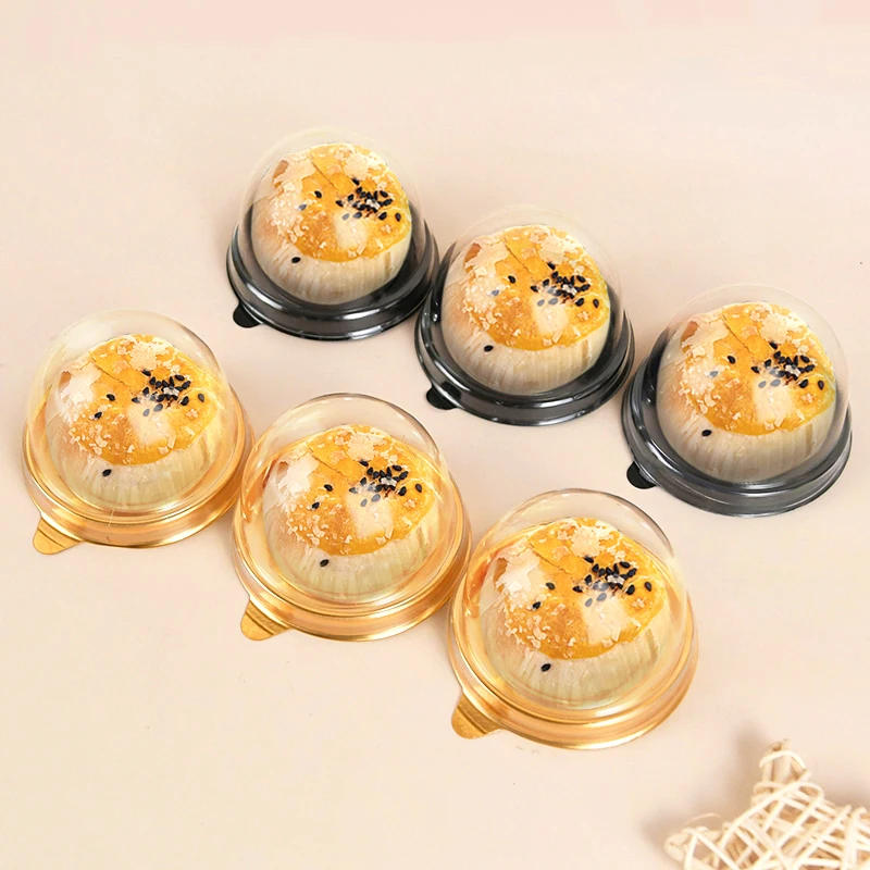 Description Picture 6 of item10pcs Transparent Clear Plastic Cake Box Egg Yolk Crisp Cake Pastry Decor Case Wedding Birthday Party Dessert Display Supplies