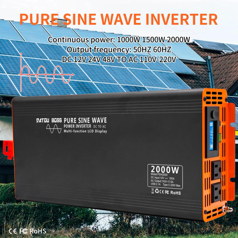 Description Picture 4 of itemDATOUBOSS Pure Sine Wave Inverter US/JP 4000W DC 12V 24V 36V 48V 60V 72V to AC 110V 130V Power Inverter Continuous Power 2000W