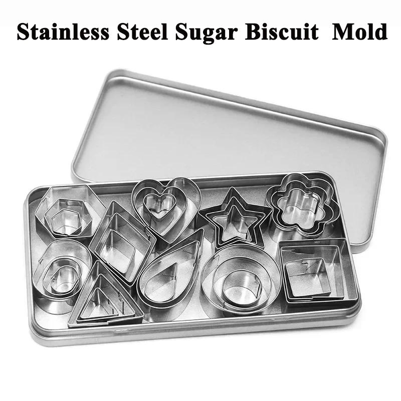 Description Picture 2 of item30Pcs Cookie Mold Stainless Steel Sugar Biscuit Press Stamp Embosser Cookie Cutter Cake Mould DIY Pastry Baking Accesories Tool