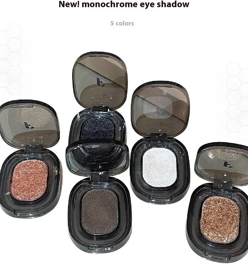 Description Picture 5 of itemMetallic Smoky Monochrome Eyeshadow Palette Glitter Punk Black Eye Shadow Palette Shimmer Pearl Eye Makeup Shiny Silkworm Shadow