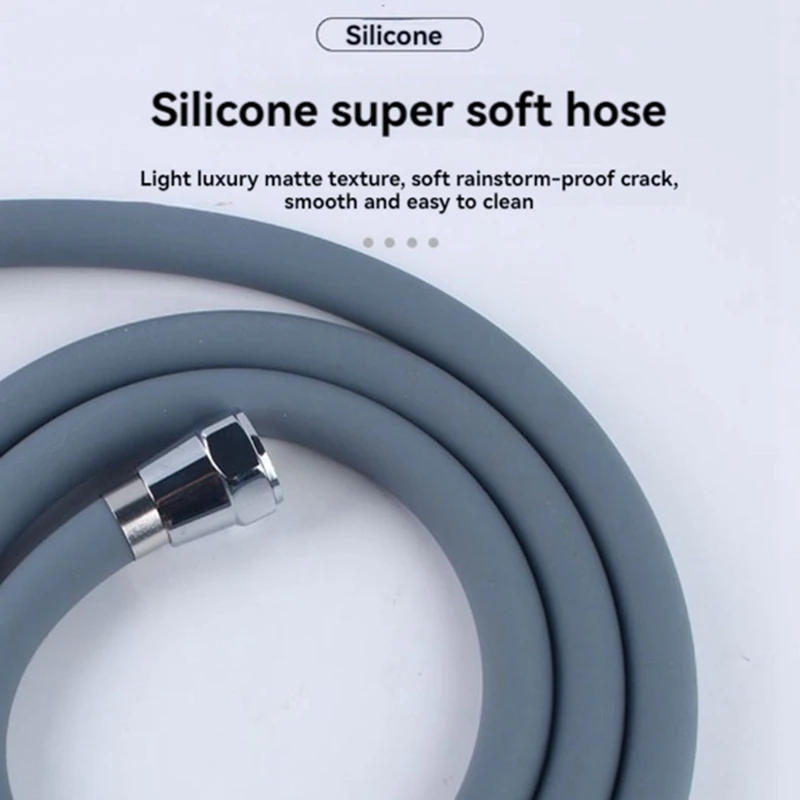 Description Picture 5 of itemSilicone Flexible Shower Hose Anti-Winding Extension High Pressure Pipe Shower Head Tube Bathroom Accessory