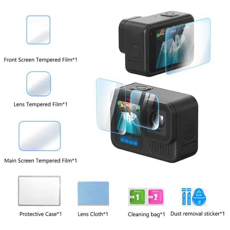 Description Picture 6 of item1/2 Pcs Tempered Glass Screen Cover Explosion-proof Tempered Glass Film Tempered Glass Protective Foils for GoPro Hero 13 Camera