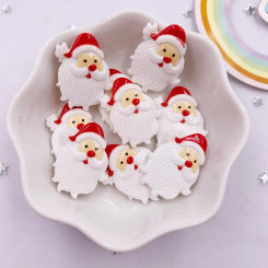 20pcs Colorful Resin Star Hat Santa Claus Flatback Cabochon Stone DIY Scrapbook Figurines Miniature Christmas Accessories Crafts