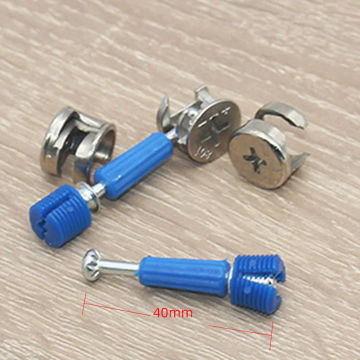 100pcs 3 in 1 Furniture Connector Bolt Eccentric Wheel Screw Nut Connecting Kit clothes cabine desk link fixer Length 25-40mm