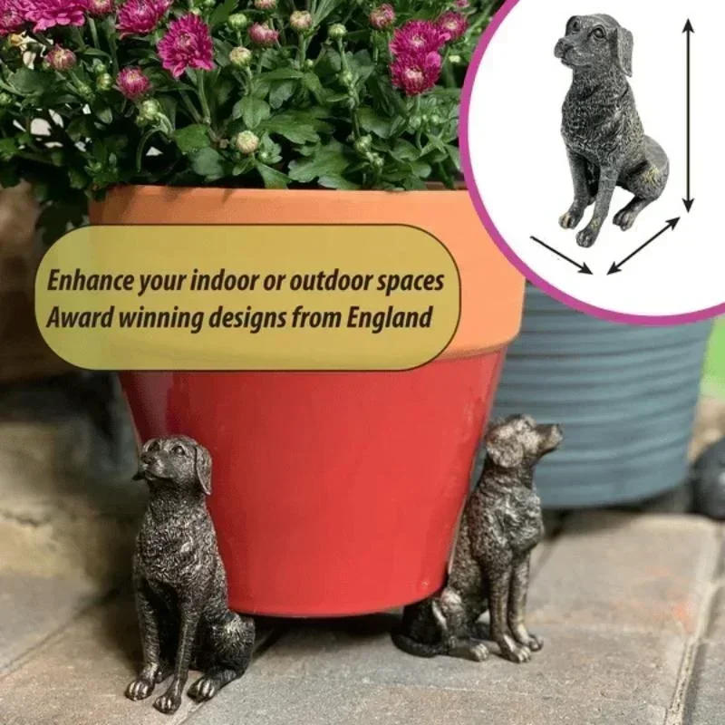 Description Picture 3 of item3Pcs Flower Pot Feet Stand Animal Shape Cat Dog Rabbit Plant Pots Risers Pad Outdoor Garden Resin Pot Foot Plant Bonsai Holders