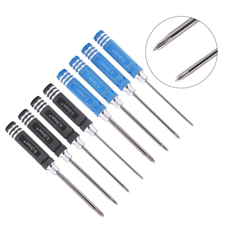 Description Picture 3 of item4pcs Cross Screwdriver 3/4/5/6mm Non-slip Aluminum Alloy Handle Precision Screwdriver Wrench Tool Kit For RC Helicopter Tools
